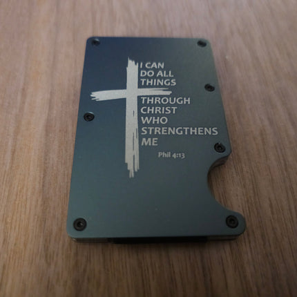 RFID Anodized Wallet - I Can Do All Things Through Christ