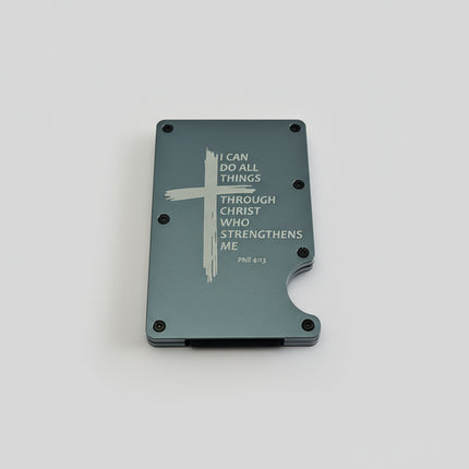 RFID Anodized Wallet - I Can Do All Things Through Christ