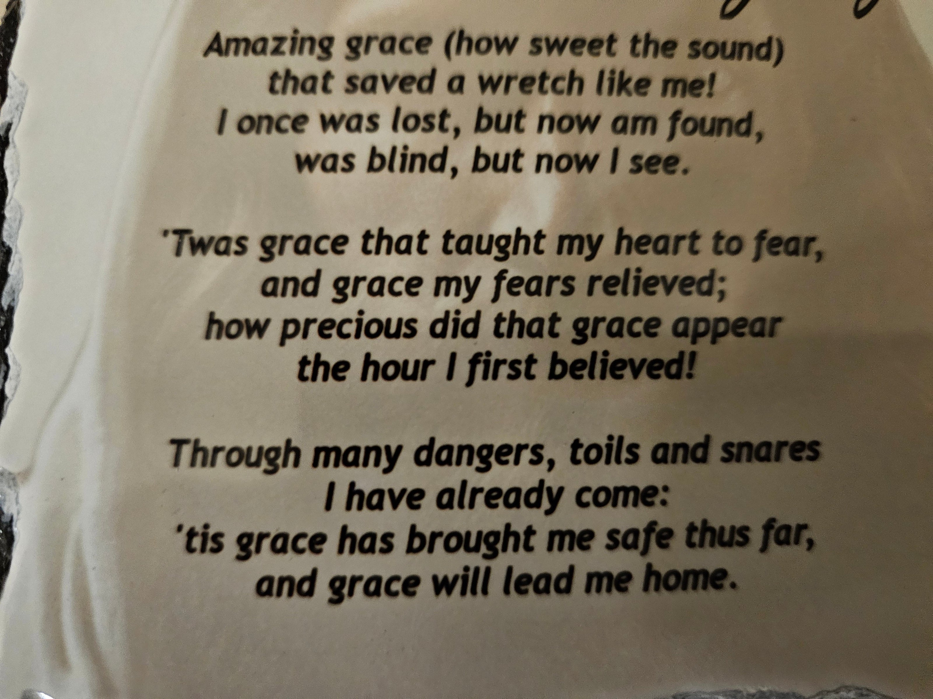 Amazing Grace Slate Plaque – 4.5” x 8.5” Christian Wall & Desk Decor