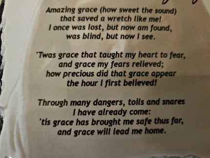 Amazing Grace Slate Plaque – 4.5” x 8.5” Christian Wall & Desk Decor