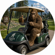 Bigfoot Golf Cart Ceramic Coaster